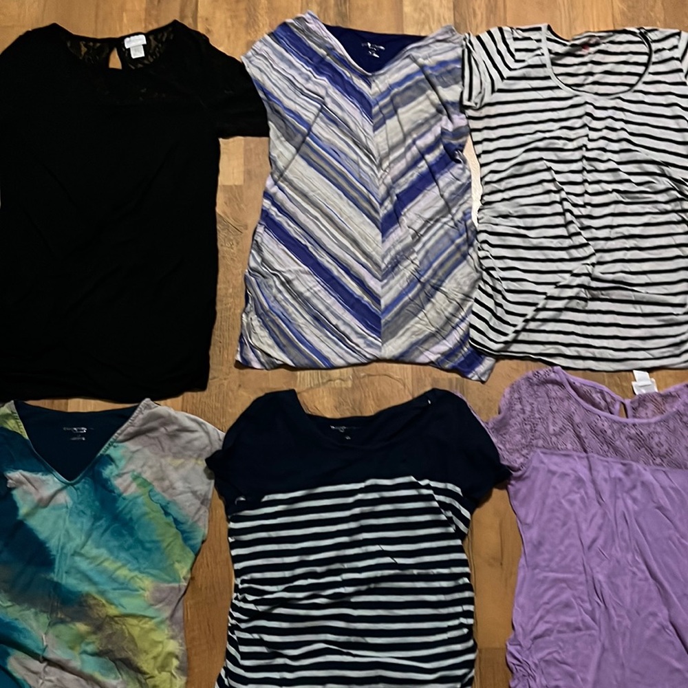 Bundle of maternity shirts